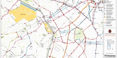 Mapa de Pinheiros Sao Paulo - el transporte Público