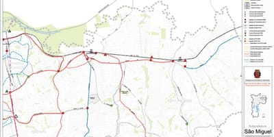 Mapa de São Miguel Paulista de São Paulo - el transporte Público