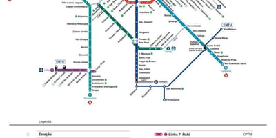 Mapa de São Paulo CPTM transporte