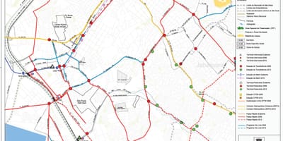 Mapa de Santo Amaro São Paulo - el transporte Público
