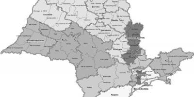 Mapa de São Paulo en blanco y negro