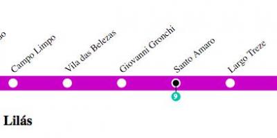 Mapa del metro de São Paulo - Línea 5 - Lila