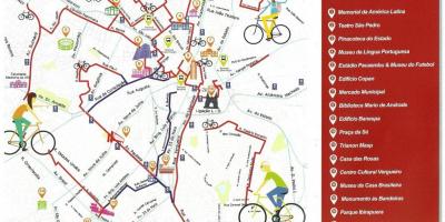 Mapa de São Paulo ruta en bicicleta
