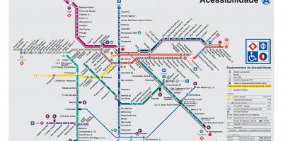 Mapa de transporte de Sao Paulo - Acceso minusválidos