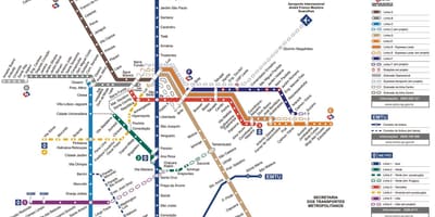 Mapa de transporte metropolitano de São Paulo