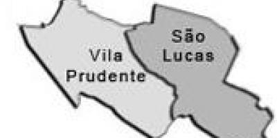Mapa de Vila Prudente sub-prefectura