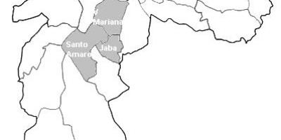 Mapa de la zona Centro-sur de São Paulo